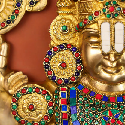 Brass wall art of Lord Venkateswara (Tirupati Balaji)