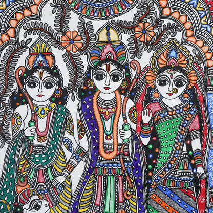 Divine Wall Painting: Lord Ram, Sita, Lakshman, And Hanuman