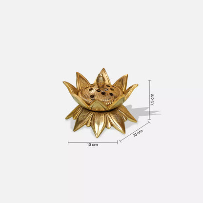 3" Brass Lotus Shaped Designer Incense Holder