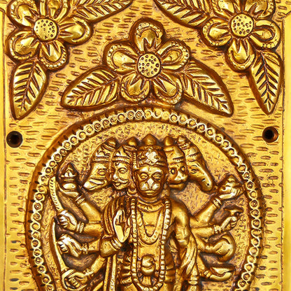 Panchmukhi Hanuman Brass Wall Hanging