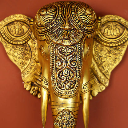 Brass Ganesha Wall Hanging with Bell