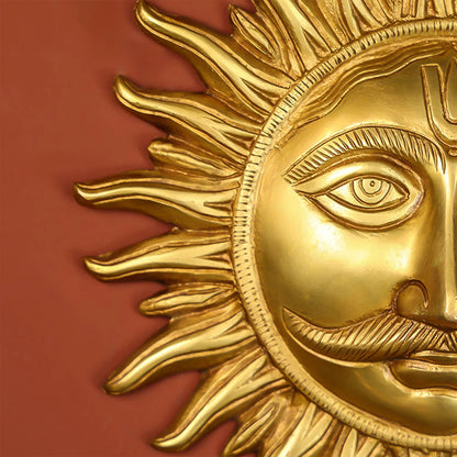 Brass Sun Face Wall Hanging