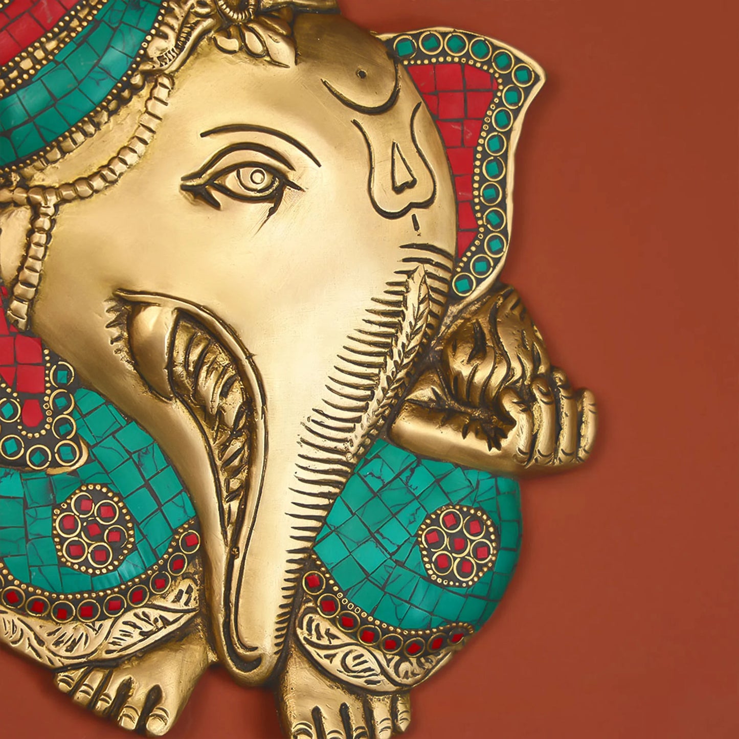 Handcrafted Brass Ganesha Wall Décor - 2