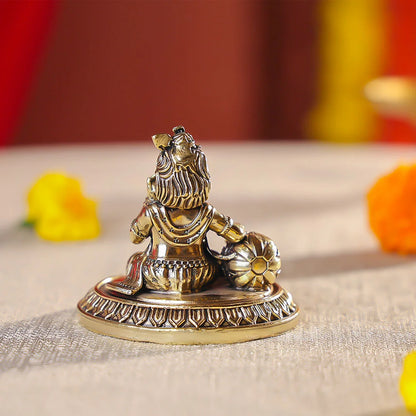 Brass Finish Lord Krishna Makhan Chor Idol