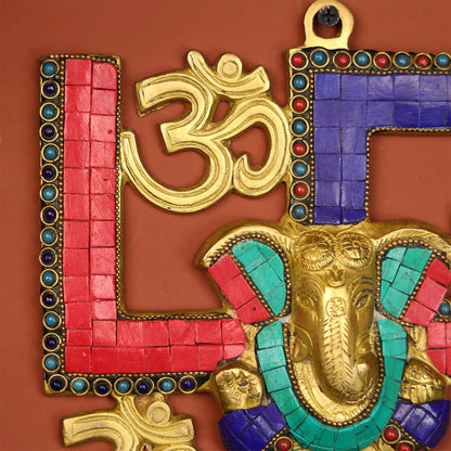 Lord Swastik Ganesha Metal Wall Hanging