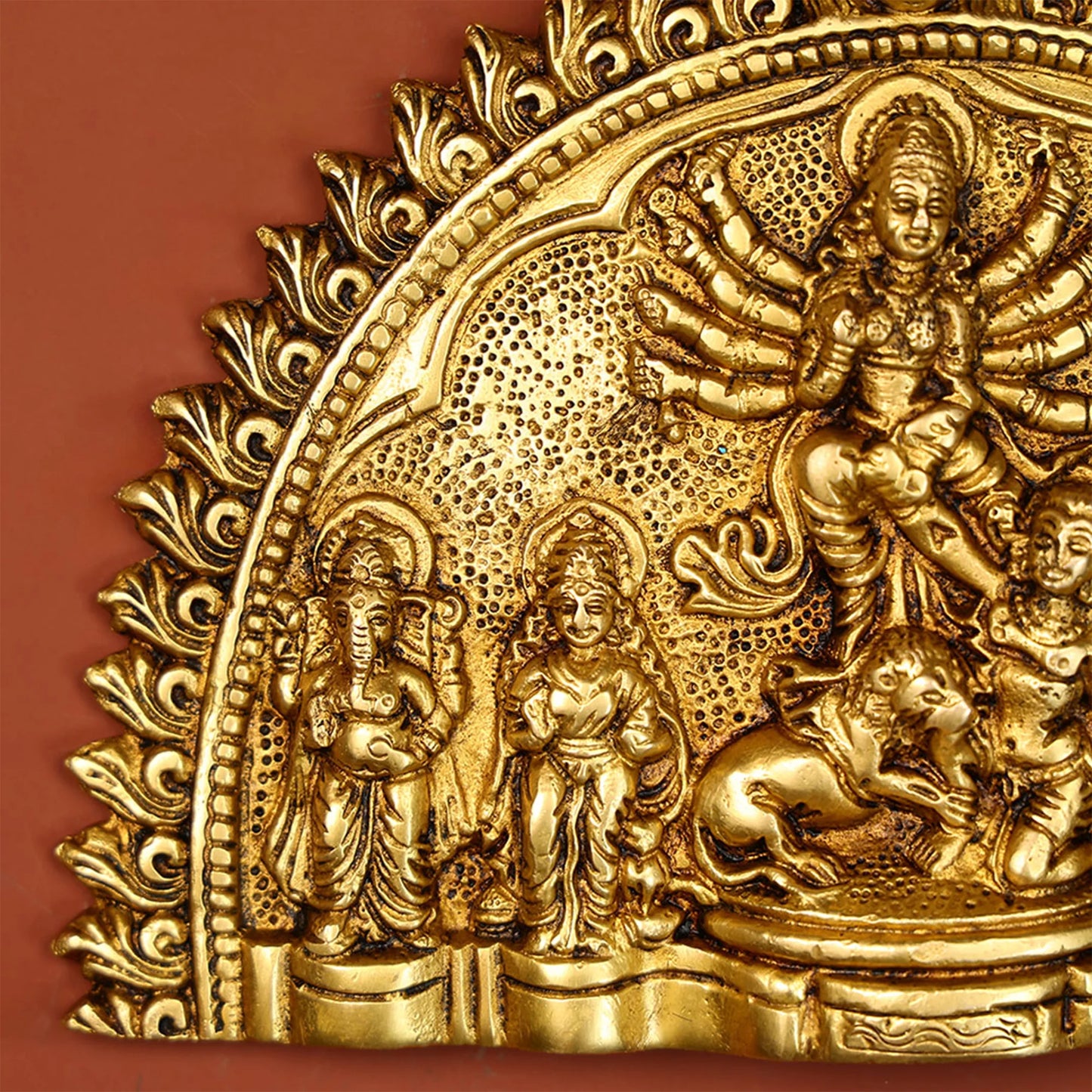 Brass Durga Parivar Wall Hanging Plate