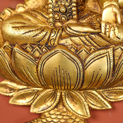 Brass Ganesha Lakshmi Wall Hanging Set