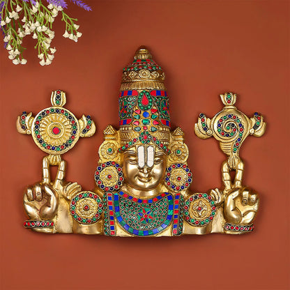 Brass wall art of Lord Venkateswara (Tirupati Balaji)