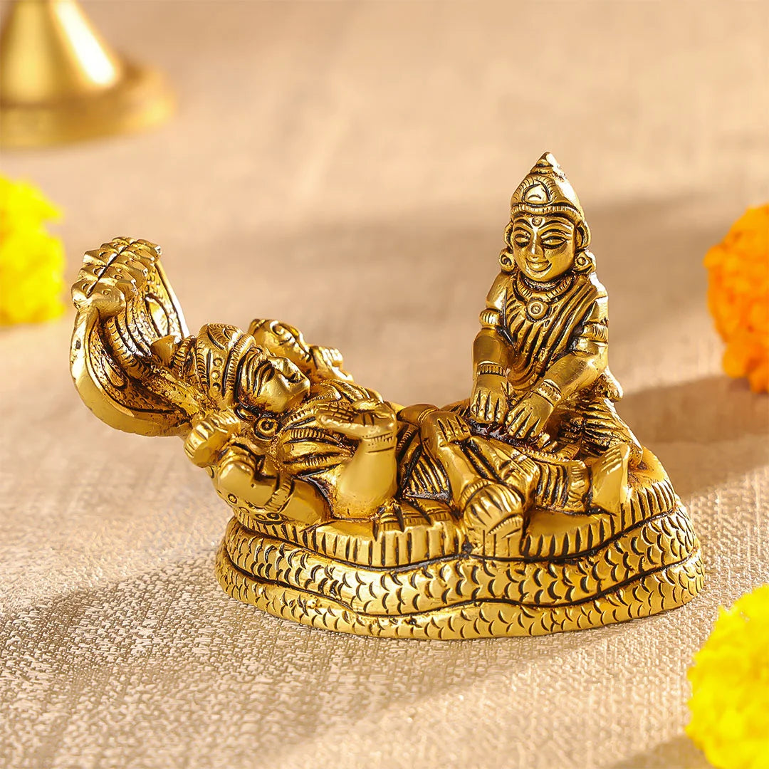 Brass Super fine Lord Narayana Laxmi Idol