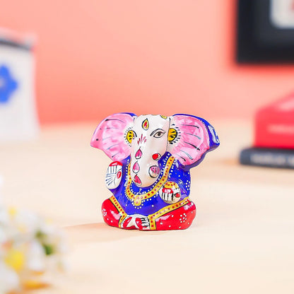 Hand Painted Meenakari Art Lord Ganesha Idol