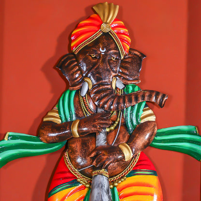 Hand Painted Iron Lord Ganesha Wall Art