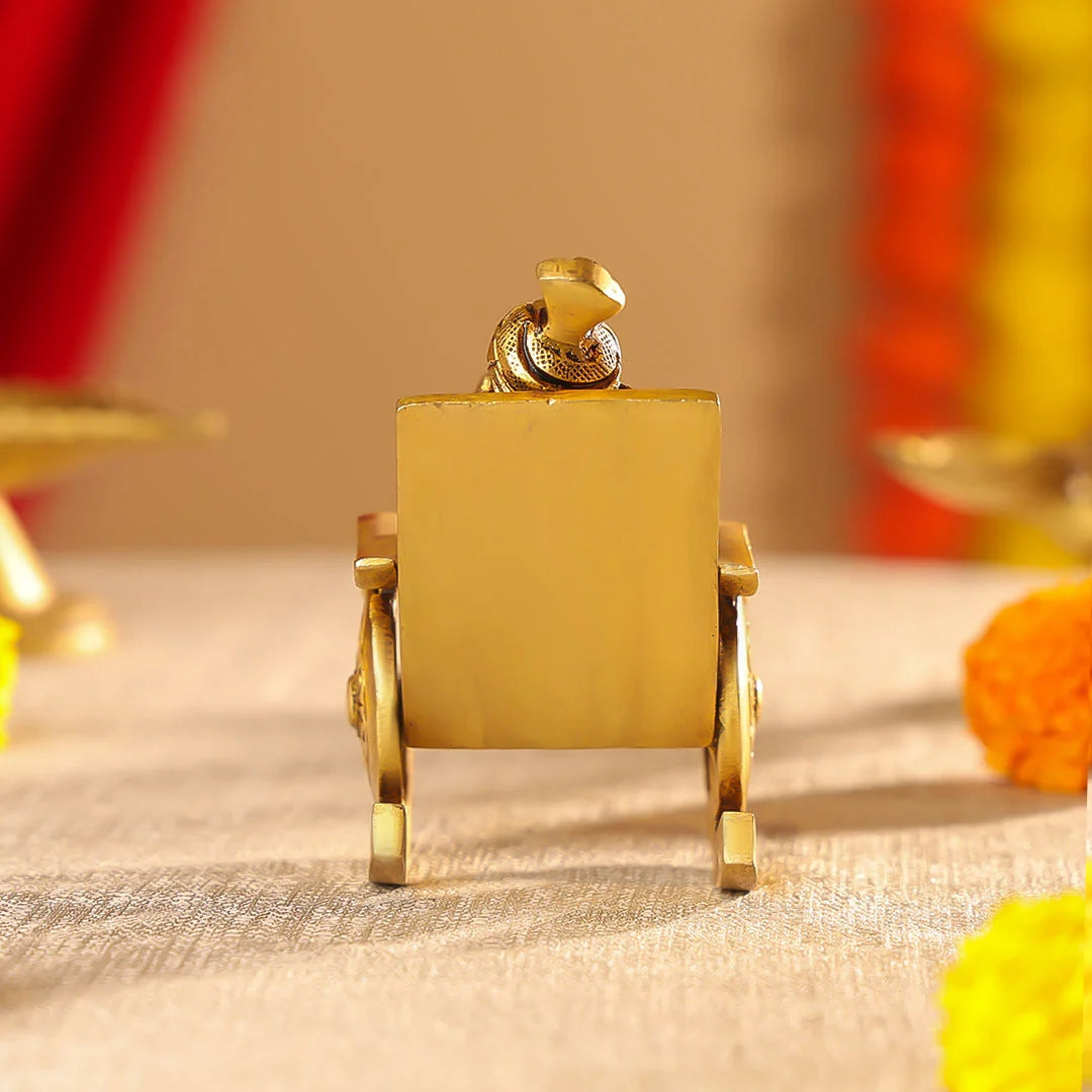 Brass Superfine Lord Ganesha Seated On A Rocking Chair