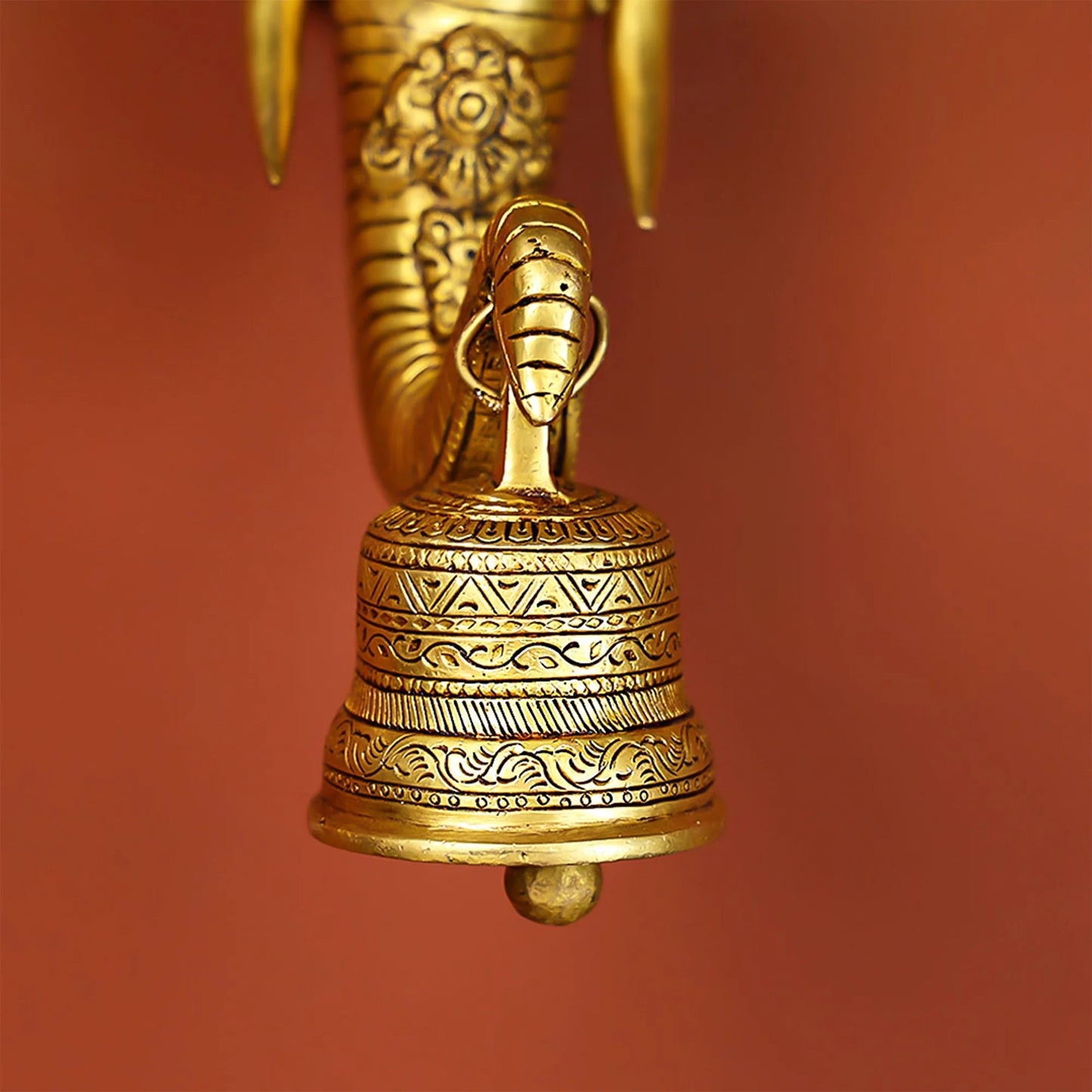 Brass Ganesha Wall Hanging with Bell