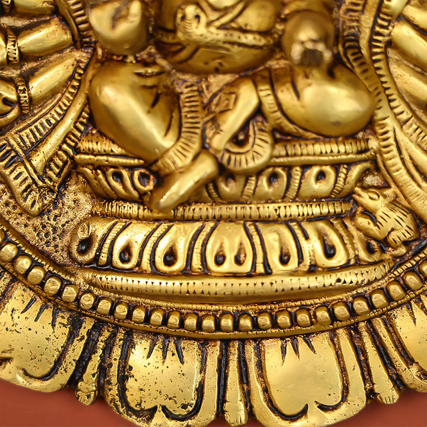 Five-Headed Ganesha Wall Hanging Plate in Brass