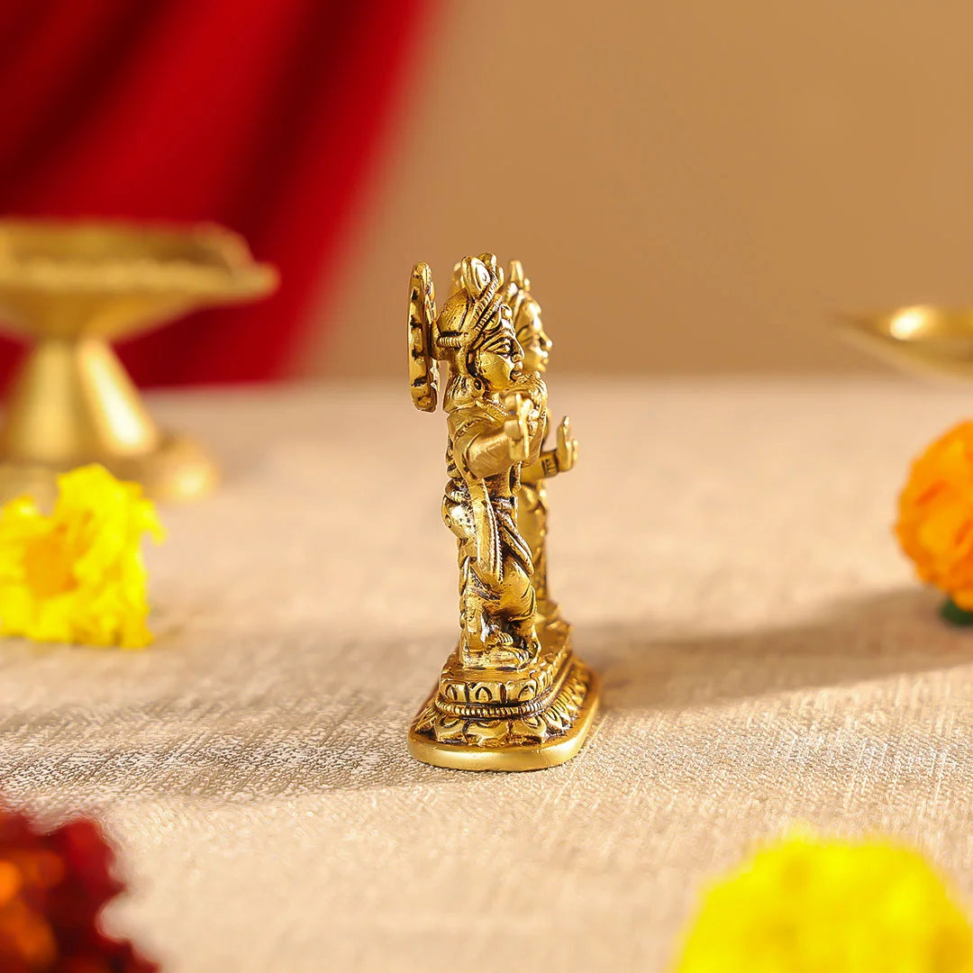 Radha Krishna Brass Idol For Pooja Room