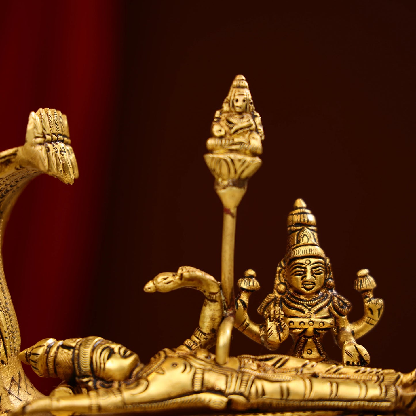 5.5" Super Fine Brass Lord Padmanabh Swamy Idol