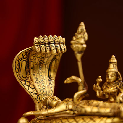 5.5" Super Fine Brass Lord Padmanabh Swamy Idol