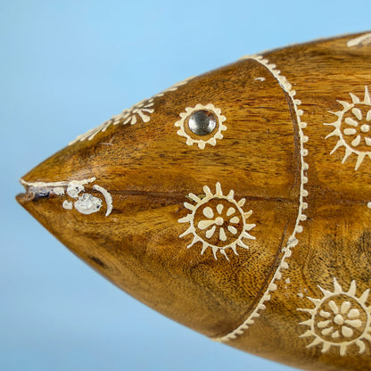 Handcrafted Wooden Fish on Stand