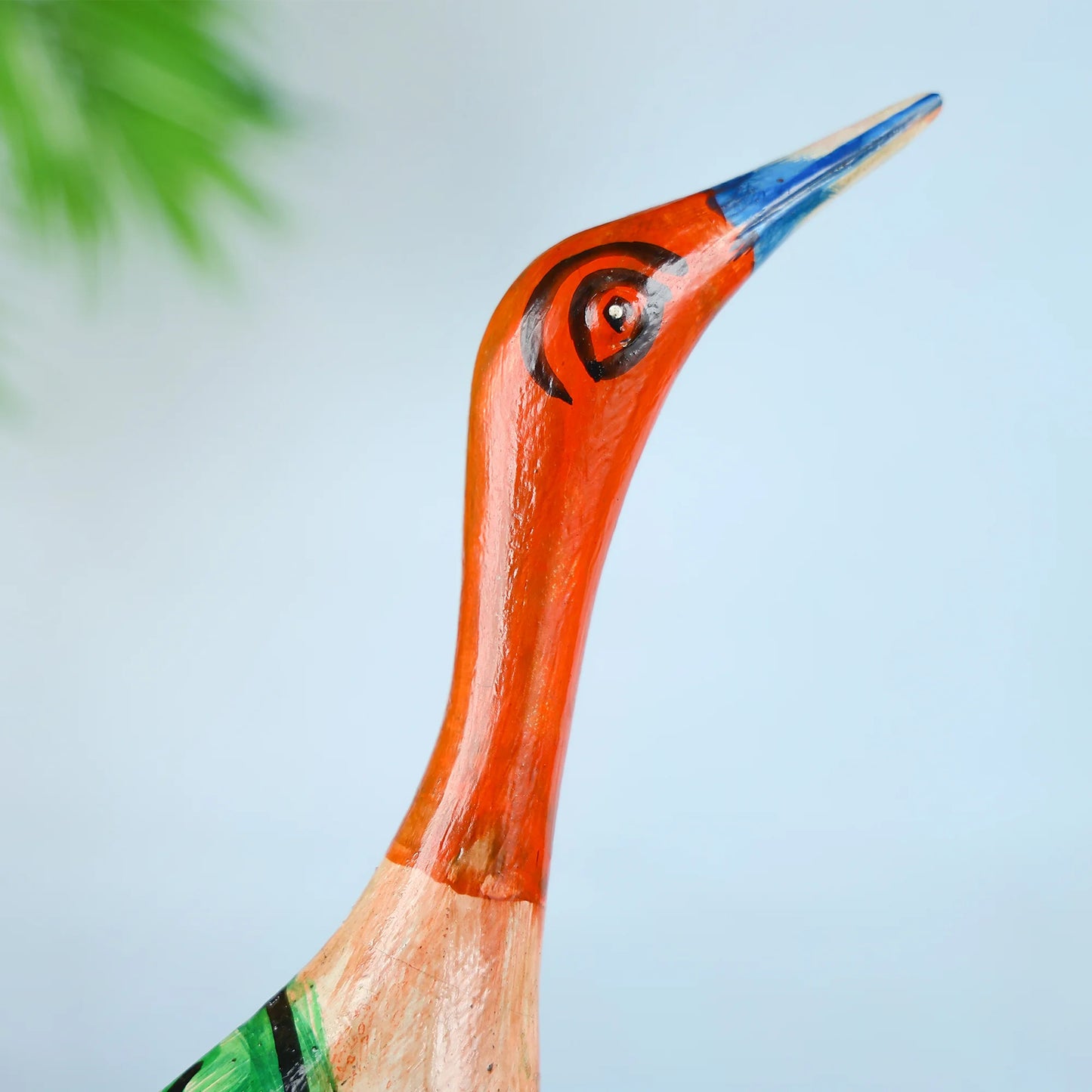 Handcrafted Wooden Crane Figurine