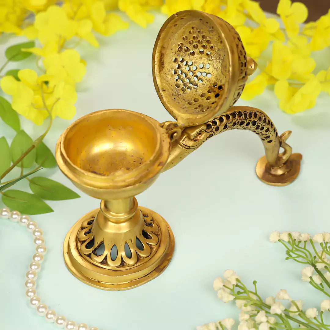 5" Brass Handle Incense Holder Loban Dhoop Dani 1