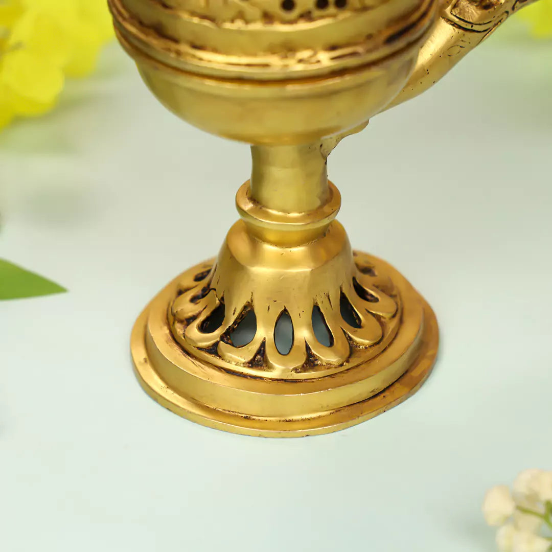 5" Brass Handle Incense Holder Loban Dhoop Dani 4