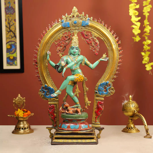 Multi-Colour Brass Nataraj Idol