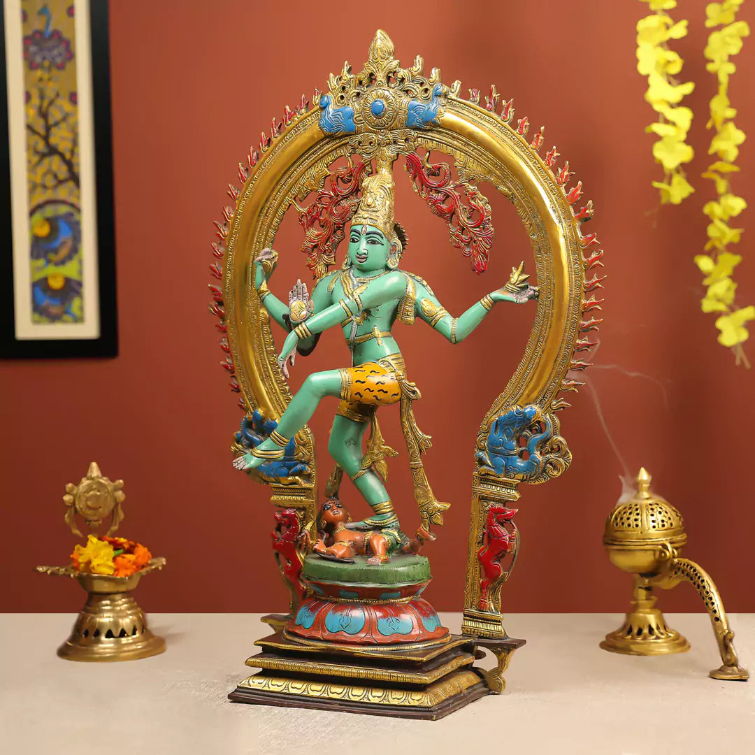 Multi-Colour Brass Nataraj Idol