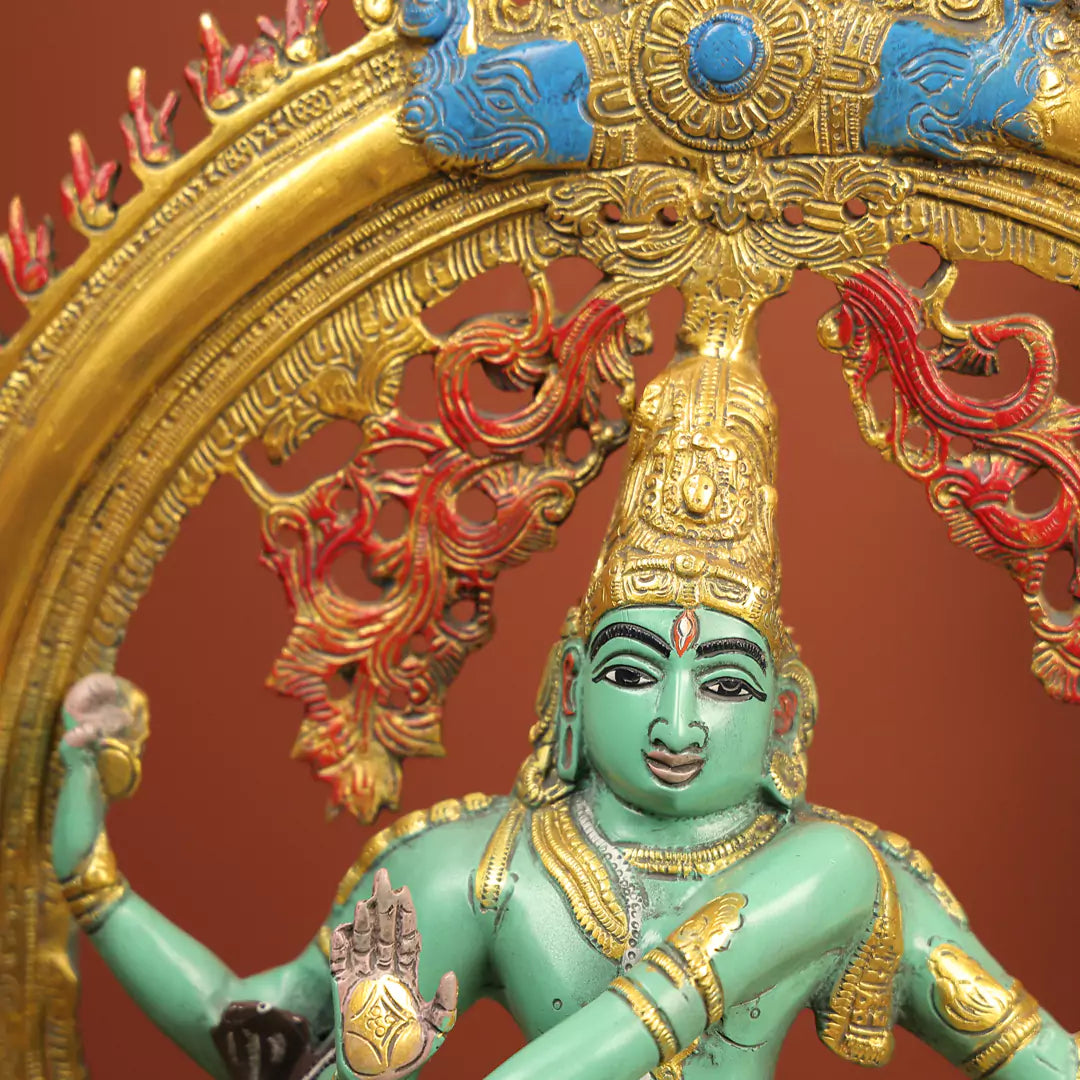 Multi-Colour Brass Nataraj Idol