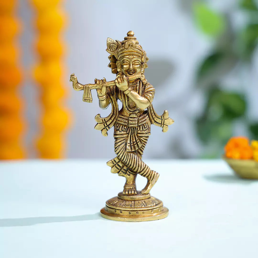 Lord Krishna Brass Figurine