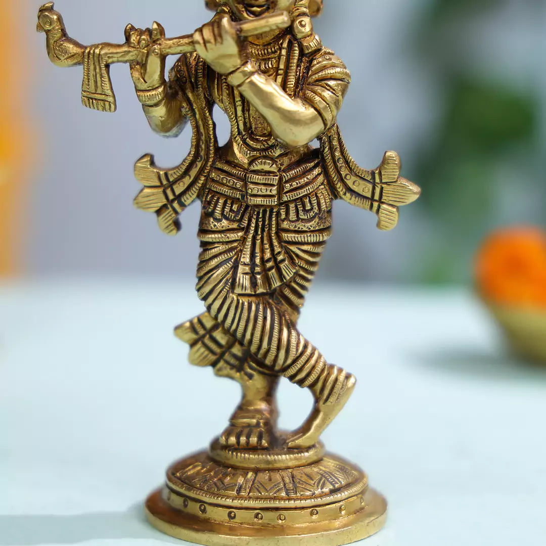 Lord Krishna Brass Figurine