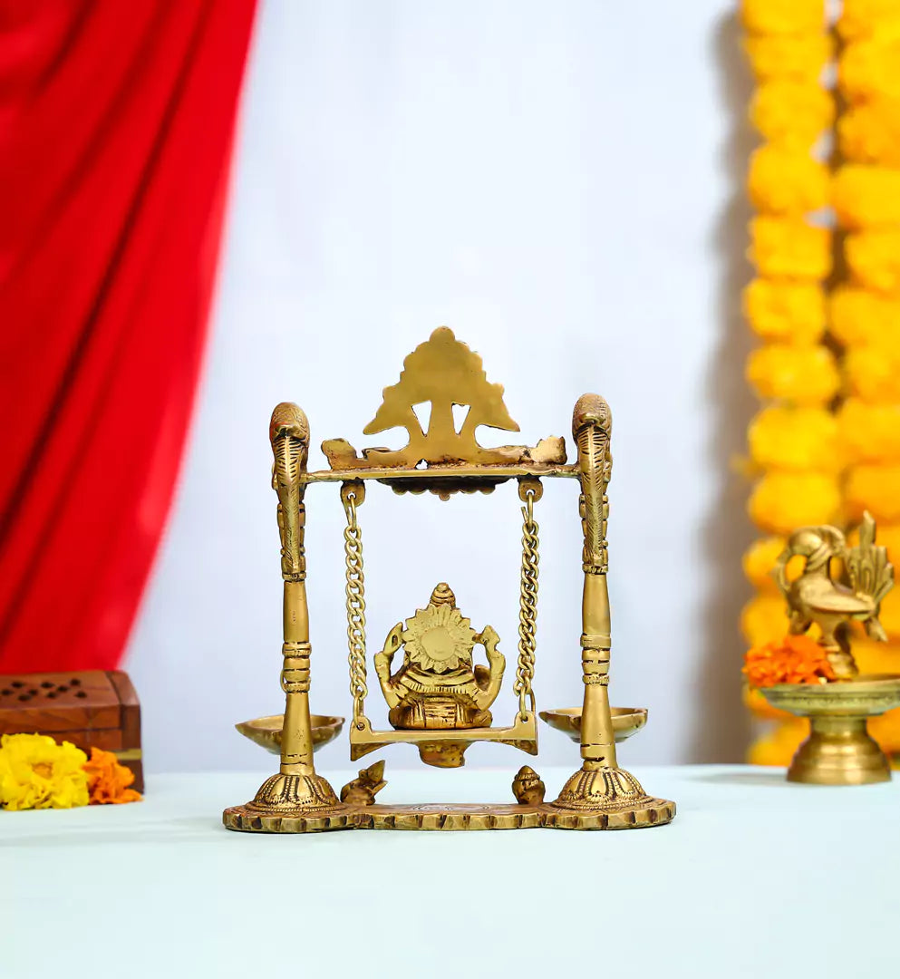 Brass Lord Ganesh On A Swing