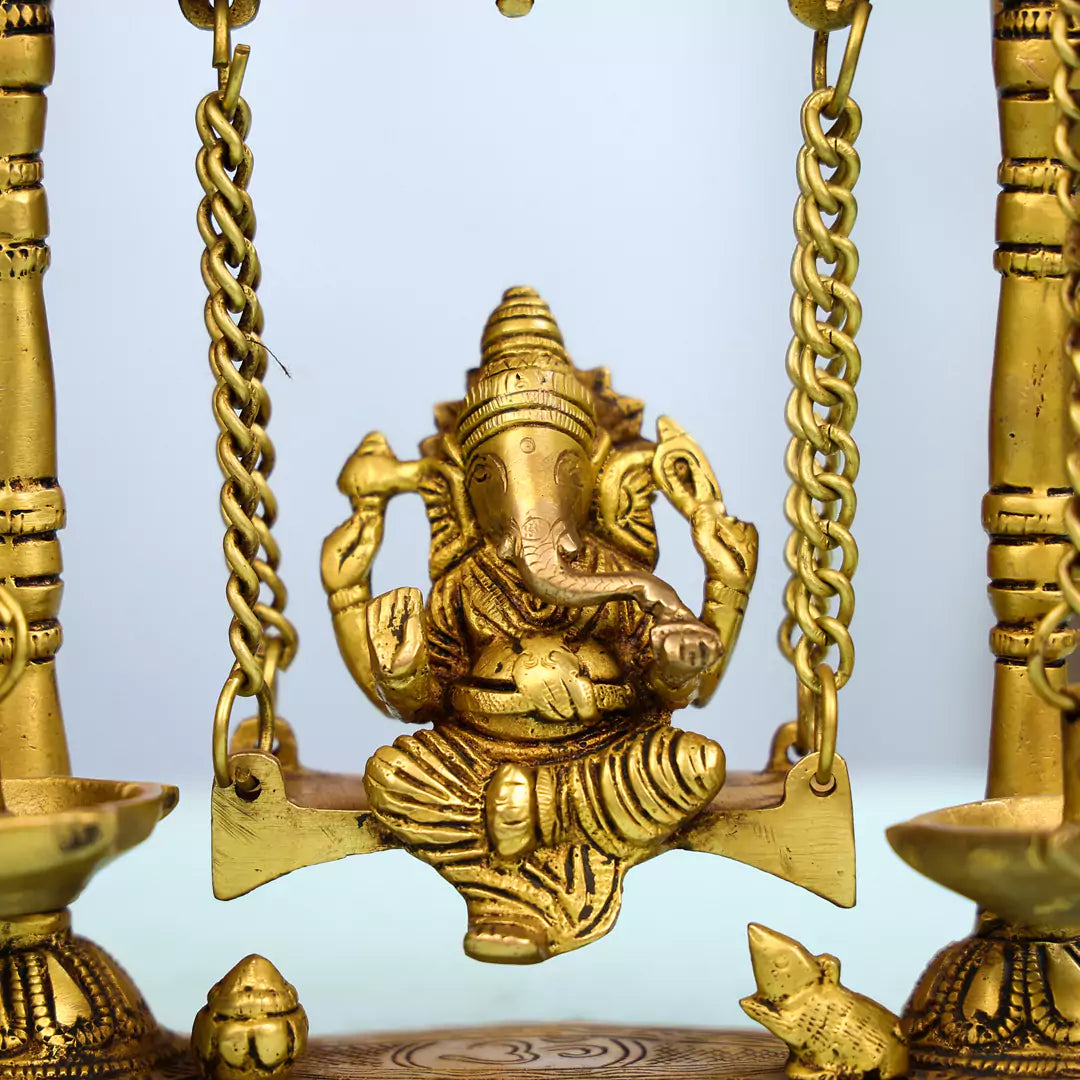 Brass Lord Ganesh On A Swing