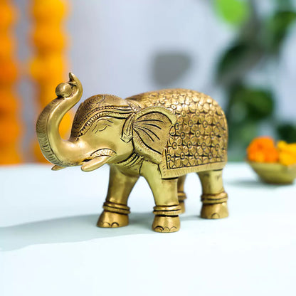 Brass Elephant Idol