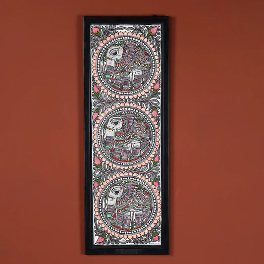 Beautiful Hand-Painted Elephant Wall Art With Intricate Design