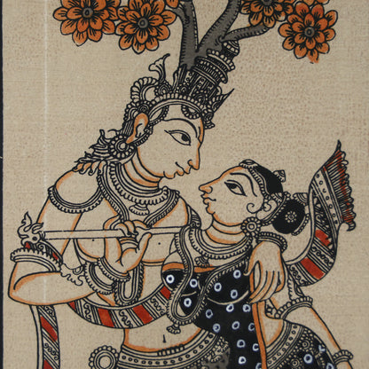 Beautiful Radha Krishna Hand-Painted Wall Art With Nature