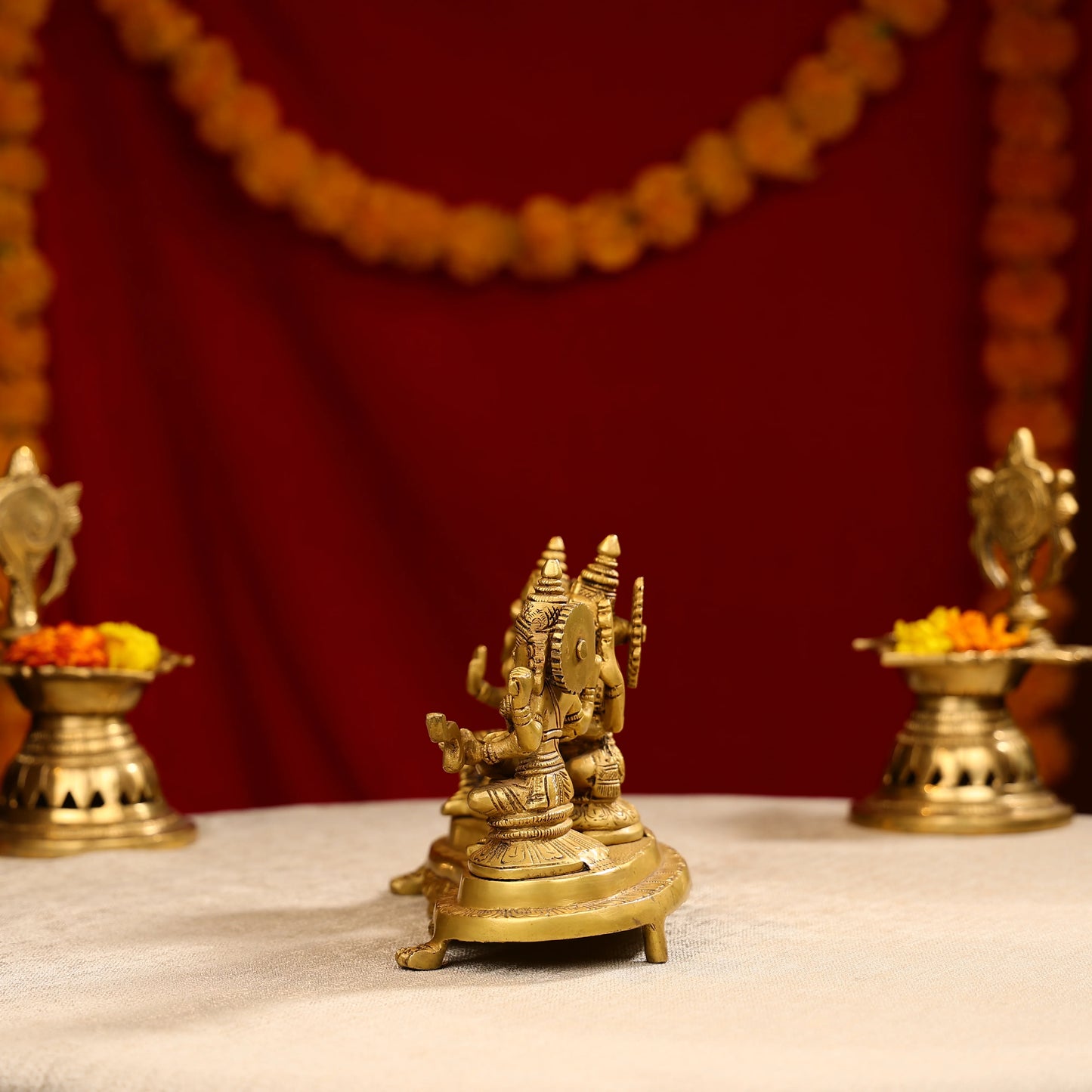 Brass Laxmi, Ganesha & Saraswati Idols Joint Set