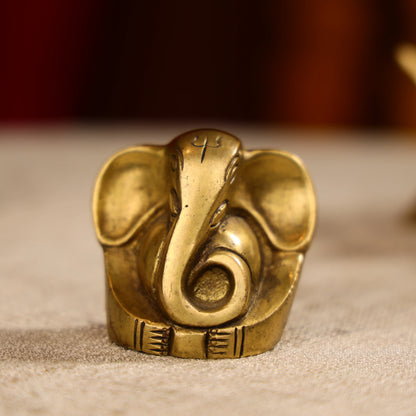 Brass Lord Ganesha Idol With Detailed Features