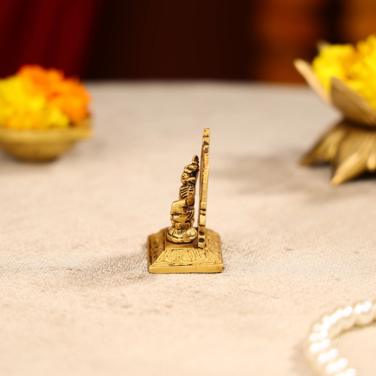 Brass Lord Lakshmi Idol In Traditional Arch Design