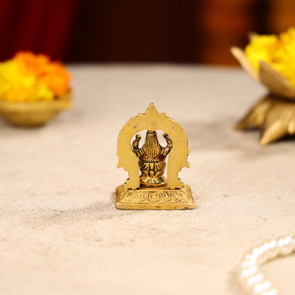 Brass Lord Lakshmi Idol In Traditional Arch Design