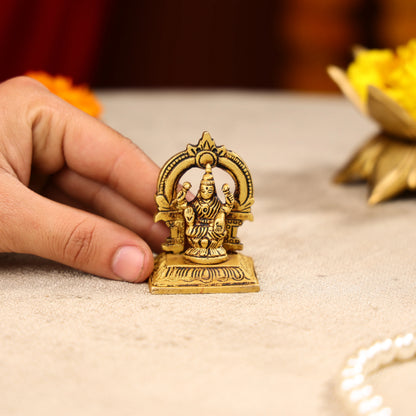 Brass Lord Lakshmi Idol In Traditional Arch Design