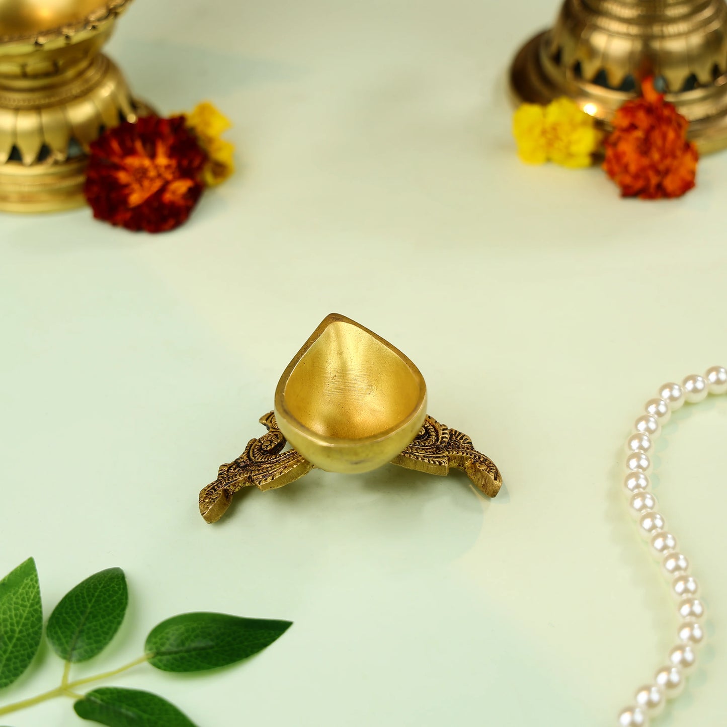 Brass Designer Base Diya 3