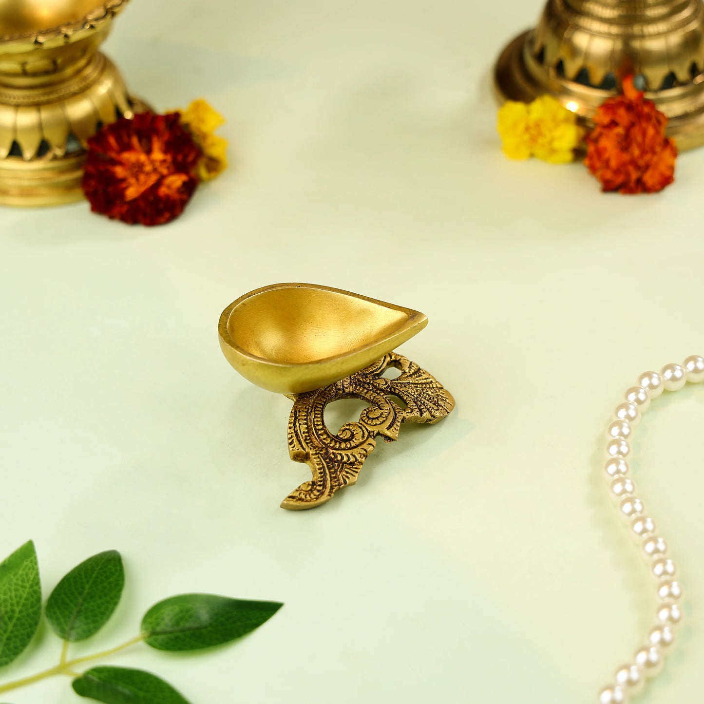 Brass Designer Base Diya 4