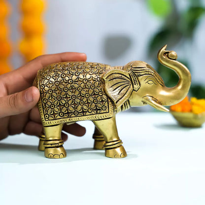 Brass Elephant Idol