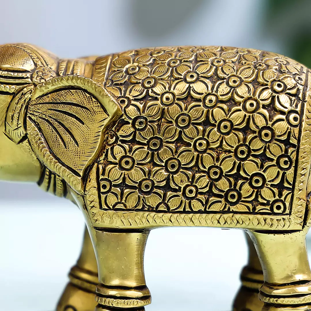 Brass Elephant Idol