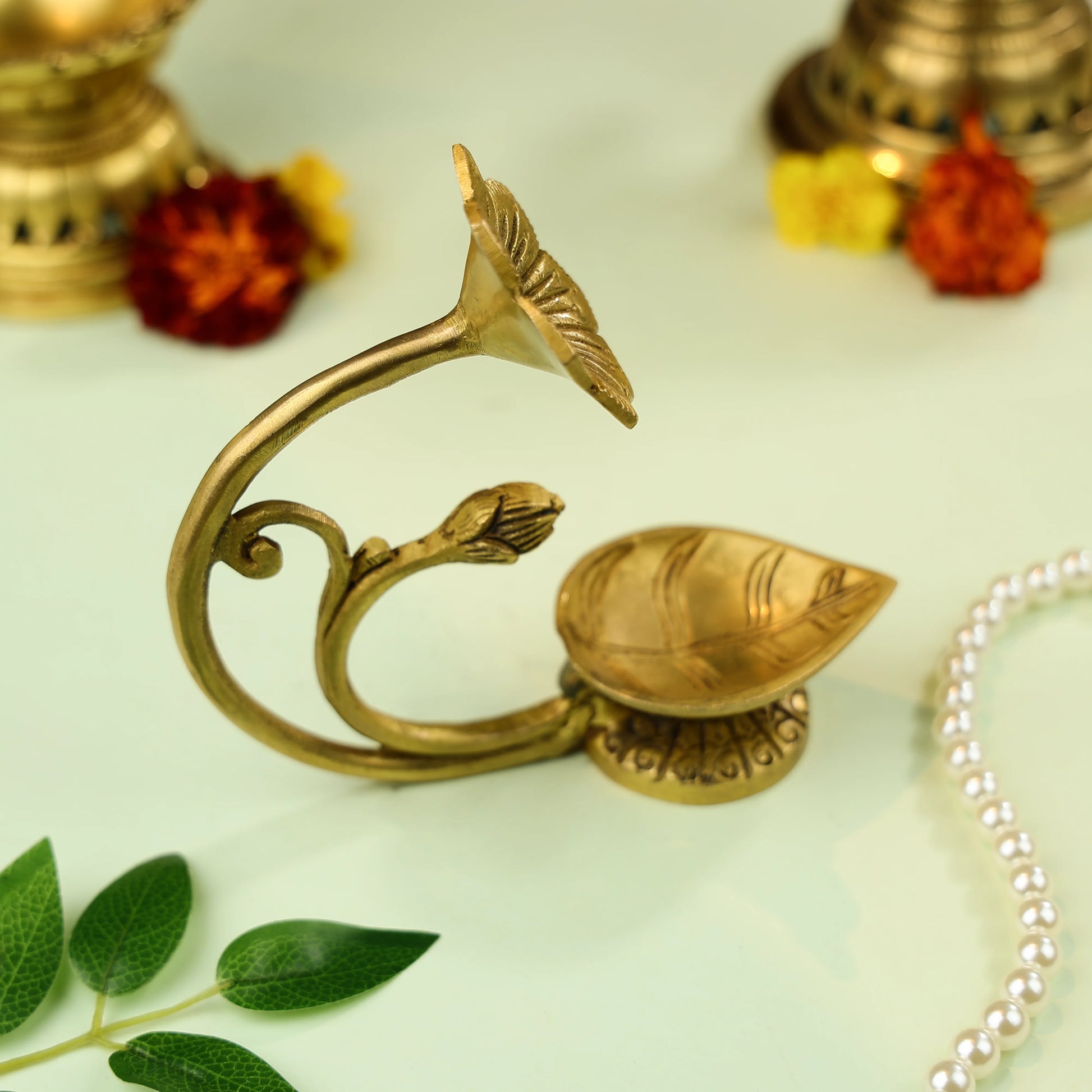 Brass Flower Diya 2