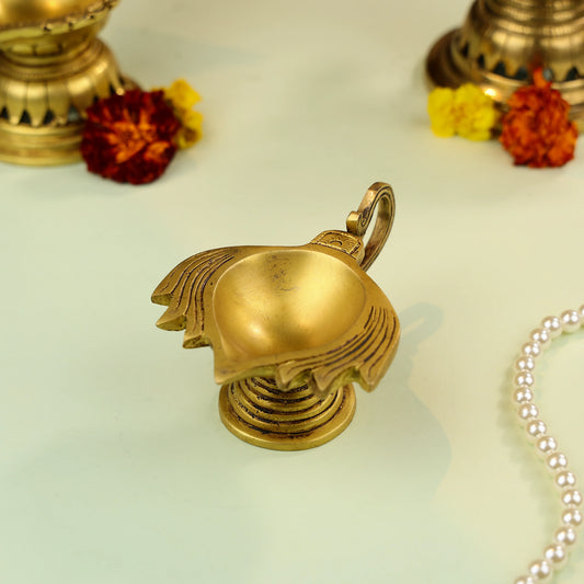 Brass Lotus Shaped Aarti Diya 1