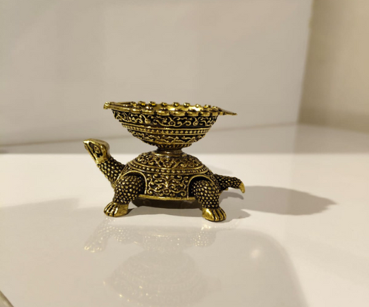 Brass turtle Diya 