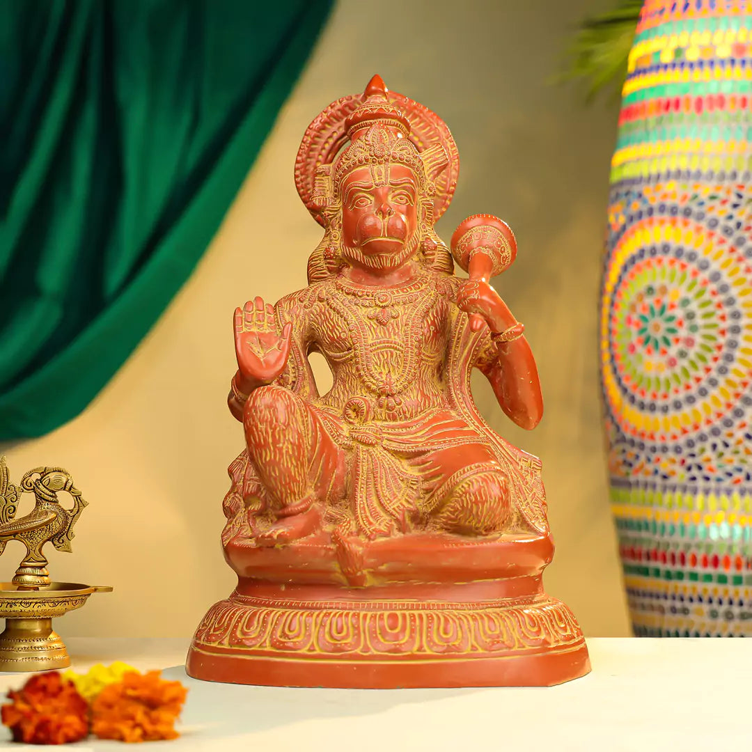 Coloured Brass Lord Hanuman Idol 1