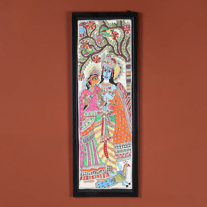 Colourful Radha Krishna Hand-Painted Wall Art With Nature