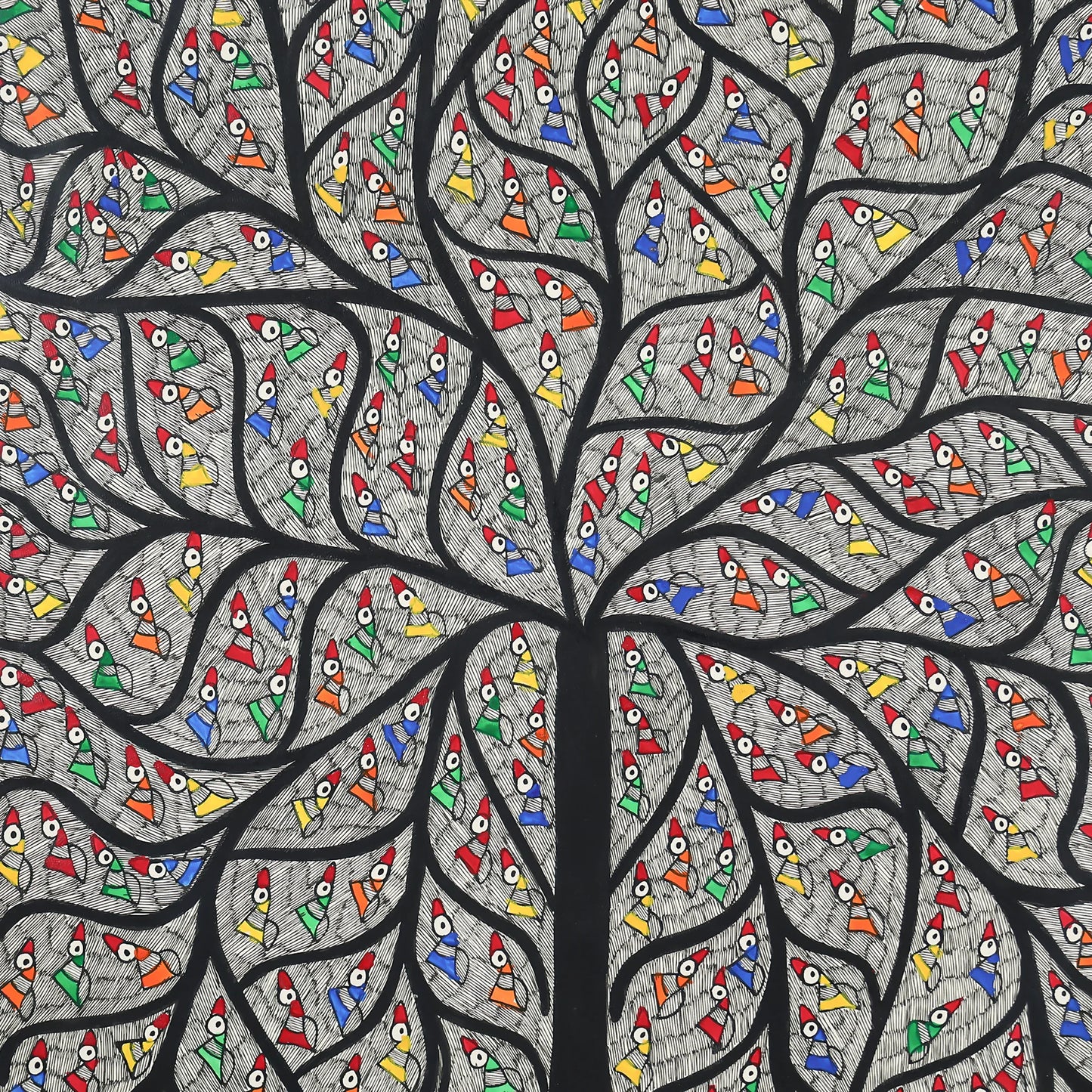 Colourful Tree With Detailed Hand-Painted Leaves